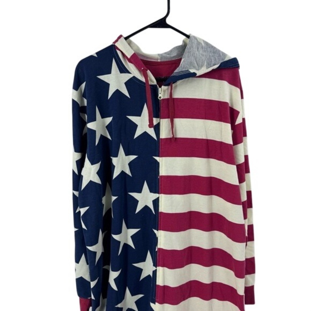 Under Disguise Red and Blue Cozy Patriotic Onesie - Picture 2 of 7